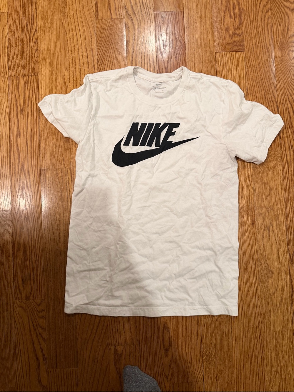 Nike White Short Sleeve T-Shirt with Black Logo